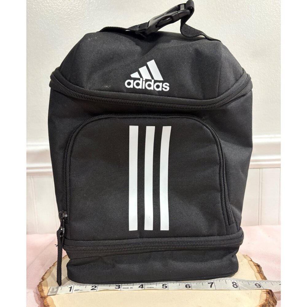 Adidas Insulated Black Lunch Bag With Mesh Pocket & Carabiner Clip - Picture 8 of 10